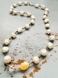 Image 2 of chunky boho pearl herkimer diamond and opal necklace . 14k and sterling silver