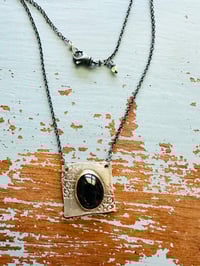 Image 7 of bohemian rubelite tourmaline necklace in 14k gold and sterling silver by peaces of indigo