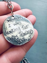 Image 3 of sterling silver Rumi love quote pendant necklace