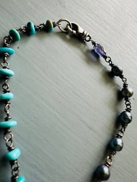 Image 5 of bohemian turquoise and peacock pearl charm bracelet 