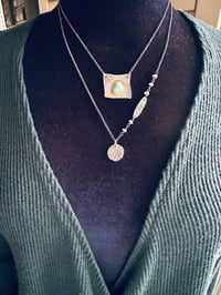 Image 6 of opal necklace with reversible pendant and happy bar pendant by peaces of indigo