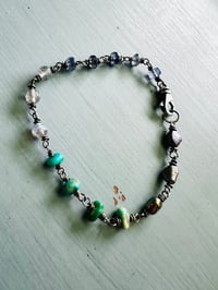 Image 7 of boho labradorite turquoise and pearl bracelet