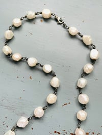 Image 5 of chunky boho pearl herkimer diamond and opal necklace . 14k and sterling silver