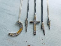 Image 9 of sterling silver lightning bolt necklace with 14k gold chain . engraved love message necklace by p...