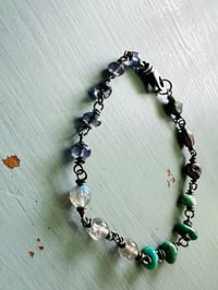 Image 8 of boho labradorite turquoise and pearl bracelet