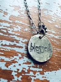 Image 8 of blessed engraved pendant necklace with paperclip chain