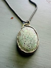 Image 6 of unisex sterling silver Starfox variscite cabochon pendant necklace