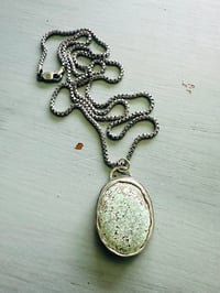 Image 7 of unisex sterling silver Starfox variscite cabochon pendant necklace