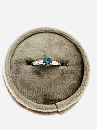 Image 4 of size 7 fair trade teal blue Australian sapphire engagement ring