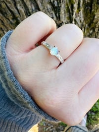 Image 5 of size 6.5 bohemian rainbow moonstone ring