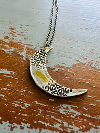 Image 1 of crescent moon necklace in sterling silver and 23k gold