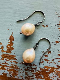 Image 4 of baroque freshwater pearl and sterling silver earrings