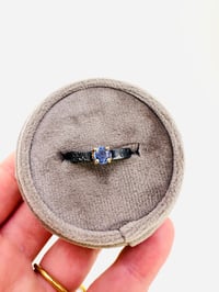 Image 1 of size 5.25 blue rose cut sapphire engagement ring