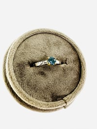 Image 8 of size 7 fair trade teal blue Australian sapphire engagement ring