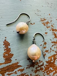 Image 6 of baroque freshwater pearl and sterling silver earrings