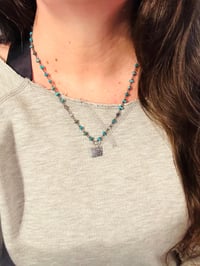 Image 2 of turquoise nugget necklace with sterling silver charm