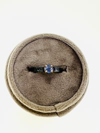 Image 3 of size 5.25 blue rose cut sapphire engagement ring