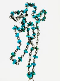 Image 4 of turquoise nugget necklace with sterling silver charm