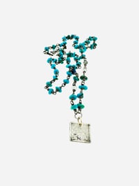 Image 5 of turquoise nugget necklace with sterling silver charm