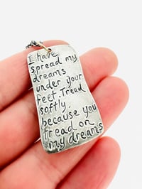 Image 8 of sterling silver and new lander variscite dog tag necklace with Yeats quote