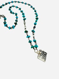 Image 6 of turquoise nugget necklace with sterling silver charm