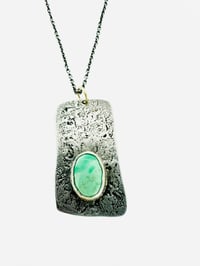 Image 9 of sterling silver and new lander variscite dog tag necklace with Yeats quote