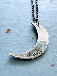 Image 9 of crescent moon necklace in sterling silver and 23k gold