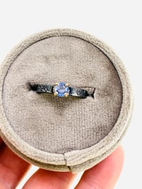 Image 7 of size 5.25 blue rose cut sapphire engagement ring