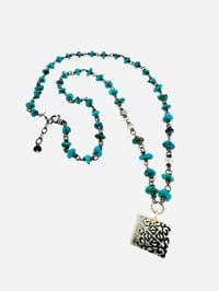 Image 7 of turquoise nugget necklace with sterling silver charm