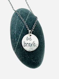 Image 1 of sterling silver be brave charm necklace