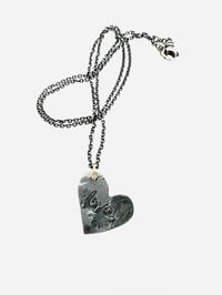 Image 6 of white sapphire sterling silver heart necklace