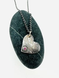 Image 6 of reserved . pink sapphire heart necklace