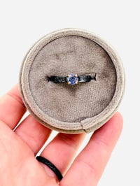 Image 8 of size 5.25 blue rose cut sapphire engagement ring