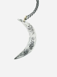 Image 5 of sterling silver and 23k gold paisley moon with anais nin quote