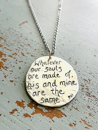 Image 8 of hand engraved wuthering heights quote necklace