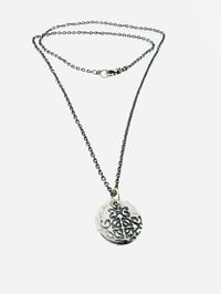 Image 4 of sterling silver tudor rose hope charm necklace