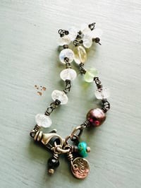 Image 3 of chunky gemstone and pearl bracelet by peacesofindigo