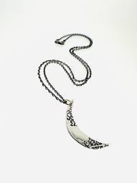 Image 5 of sterling silver crescent moon necklace with always inscription