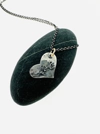 Image 7 of sterling silver heart necklace with sapphire