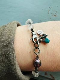 Image 4 of chunky gemstone and pearl bracelet by peacesofindigo