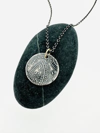 Image 5 of sterling silver paisley necklace with latin quote