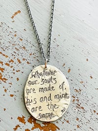 Image 4 of hand engraved wuthering heights quote necklace