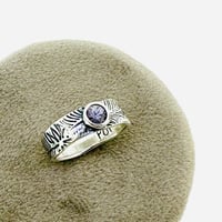 Image 4 of size 5 sterling silver and grey spinel ring with secret message