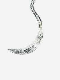 Image 2 of sterling silver and 23k gold paisley moon with anais nin quote