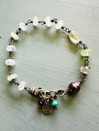 Image 6 of chunky gemstone and pearl bracelet by peacesofindigo