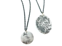 Image 4 of hand engraved sterling silver rumi quote necklace