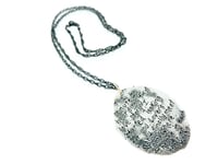 Image 5 of hand engraved sterling silver rumi quote necklace