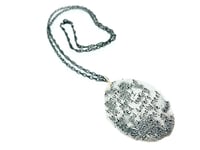 Image 6 of hand engraved sterling silver rumi quote necklace