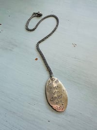 Image 5 of handmade not all who wander Tolkien quote necklace