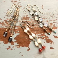 Image 9 of baroque pearl and carnelian earrings in sterling silver and 10k gold